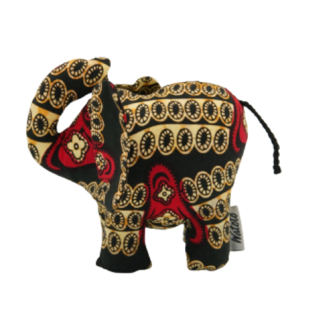 人手製作大象公仔 (黑紅) | Handcraft Elephant Doll (Black With Red)-image