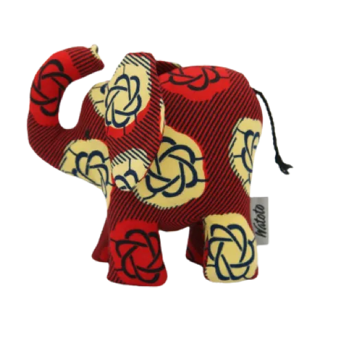 人手製作大象公仔 (紅白) | Handcraft Elephant Doll (Red With White)-image